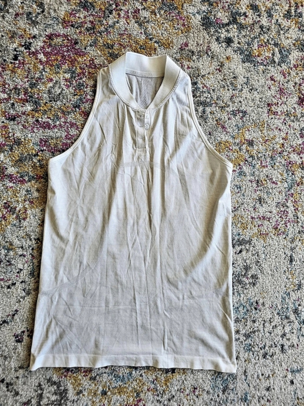 Lululemon Golf Swiftly Sleeveless Polo Shirt Ribbed Tank Top in White